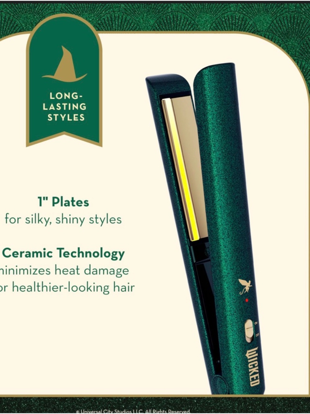 “DUO “WICKED Emerald green  FLAT IRON & Glinda CURLING IRON  1”
